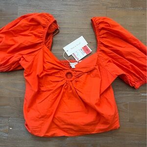 Sim & Sam orange crop blouse
